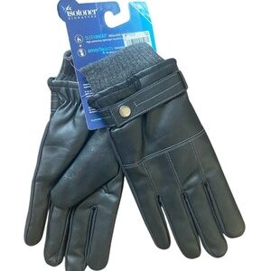 Isotoner ladies  Black Leather Gloves